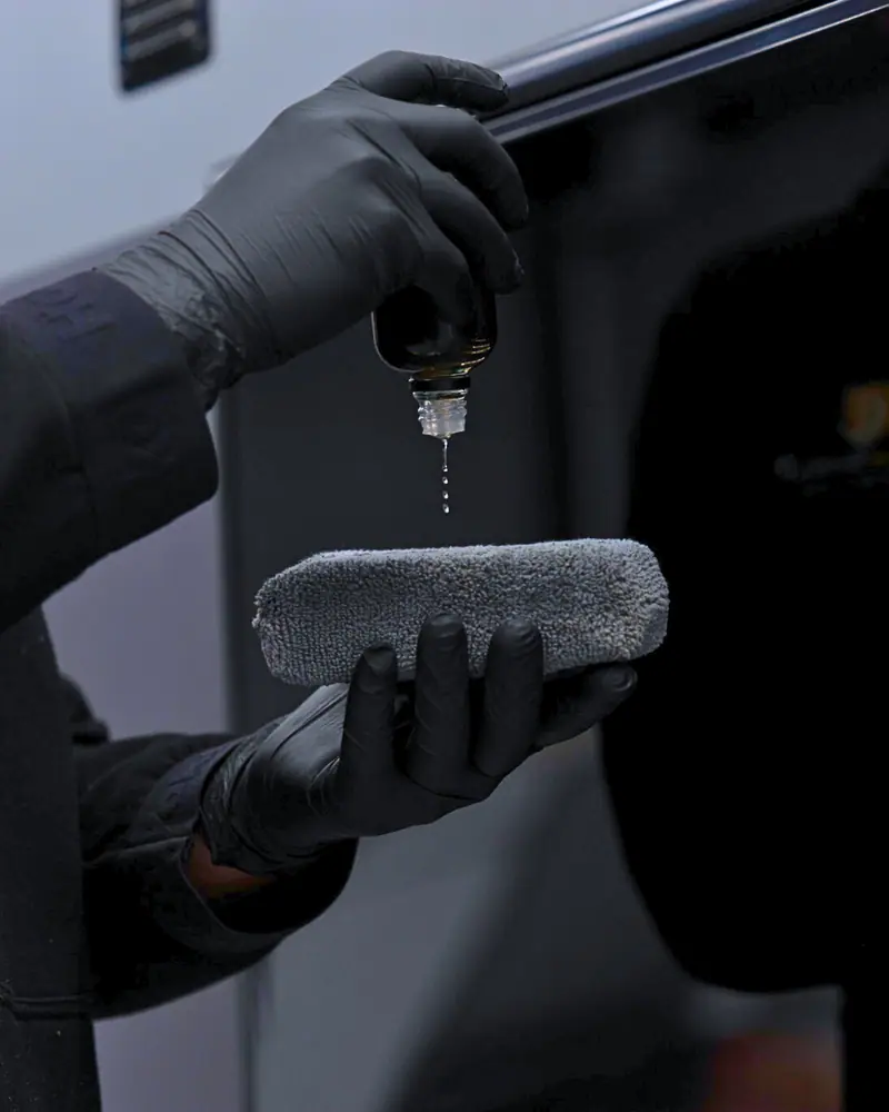 OzoneShield protection being applied to an applicator pad