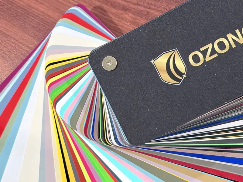 OzoneShield colour swatch book fanned out